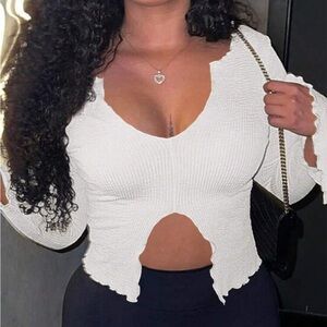 Women’s Elegant White Hem Top